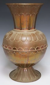 ITALIAN FLARED COPPER UMBRELLA STAND OR FLOOR VASE