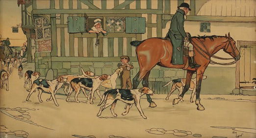 ENGLISH HUNT PRINT, CHARLES ALDIN, 1899