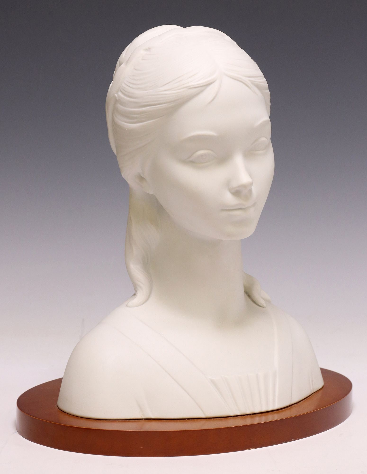 LLADRO BISQUE PORCELAIN BUST OF A YOUNG GIRL, #12024 (1 of 5)