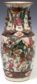 CHINESE CRACKLE-GLAZED PORCELAIN BALUSTER VASE