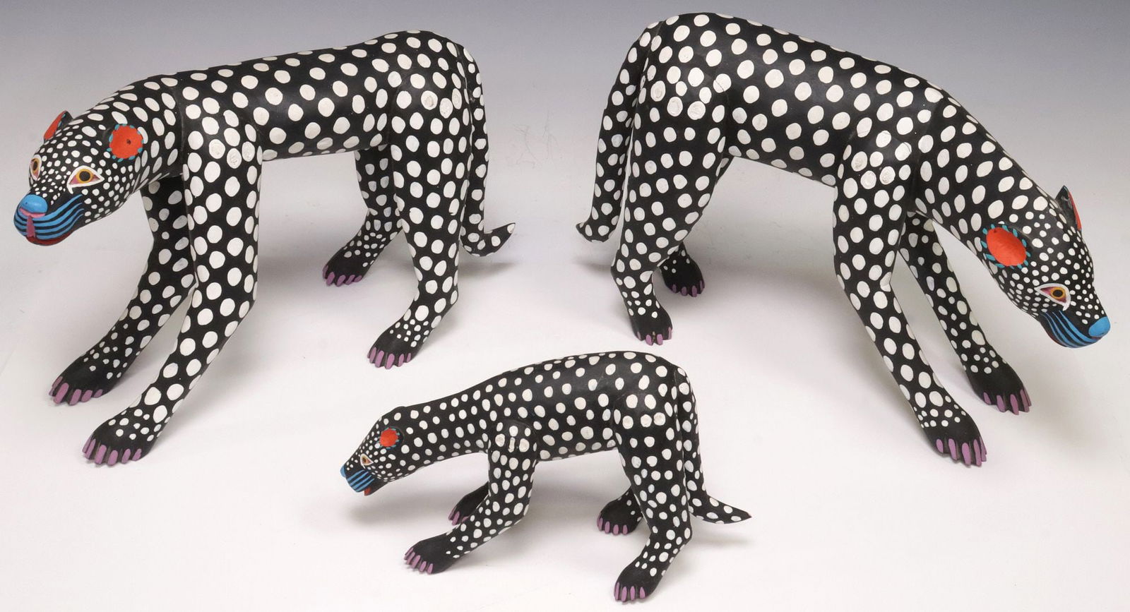 (3) MANUEL JIMENEZ (D.2005) OAXACA MEXICO ALEBRIJE, FAMILY OF JAGUARS