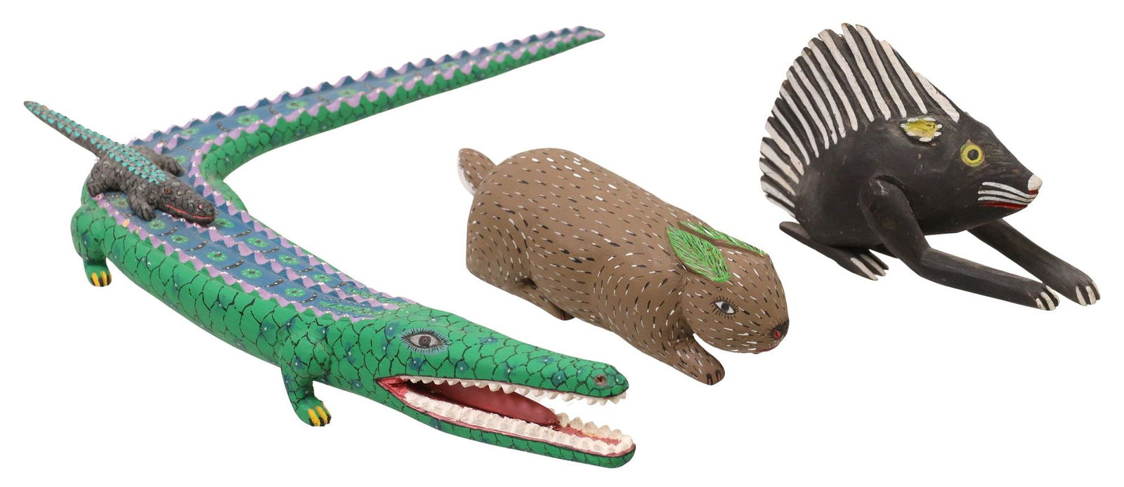 (3) OAXACA MEXICO CARVED & PAINTED WOOD ALEBRIJES, ASSORTED ARTISTS (1 of 8)