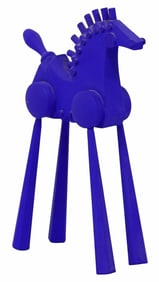 SIGNED KS CARVED & PAINTED ALEBRIJE MODERNIST TOY HORSE