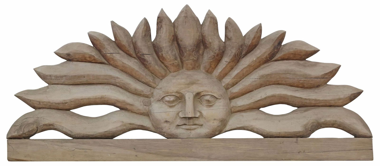 LARGE CARVED WOOD OVER-DOOR ARCHITECTURAL SUN ELEMENT, MEXICO (1 of 2)