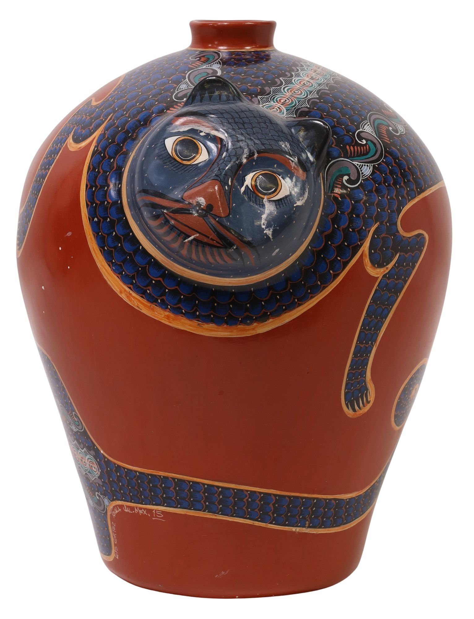 LUIS CORTEZ TONALA MEXICO FOLK ART BURNISHED POTTERY NAHUAL VASE (1 of 4)