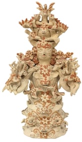 LARGE ANGELICA VASQUEZ (OAXACA, B.1958) FINE MEXICO FOLK ART POTTERY FIGURE