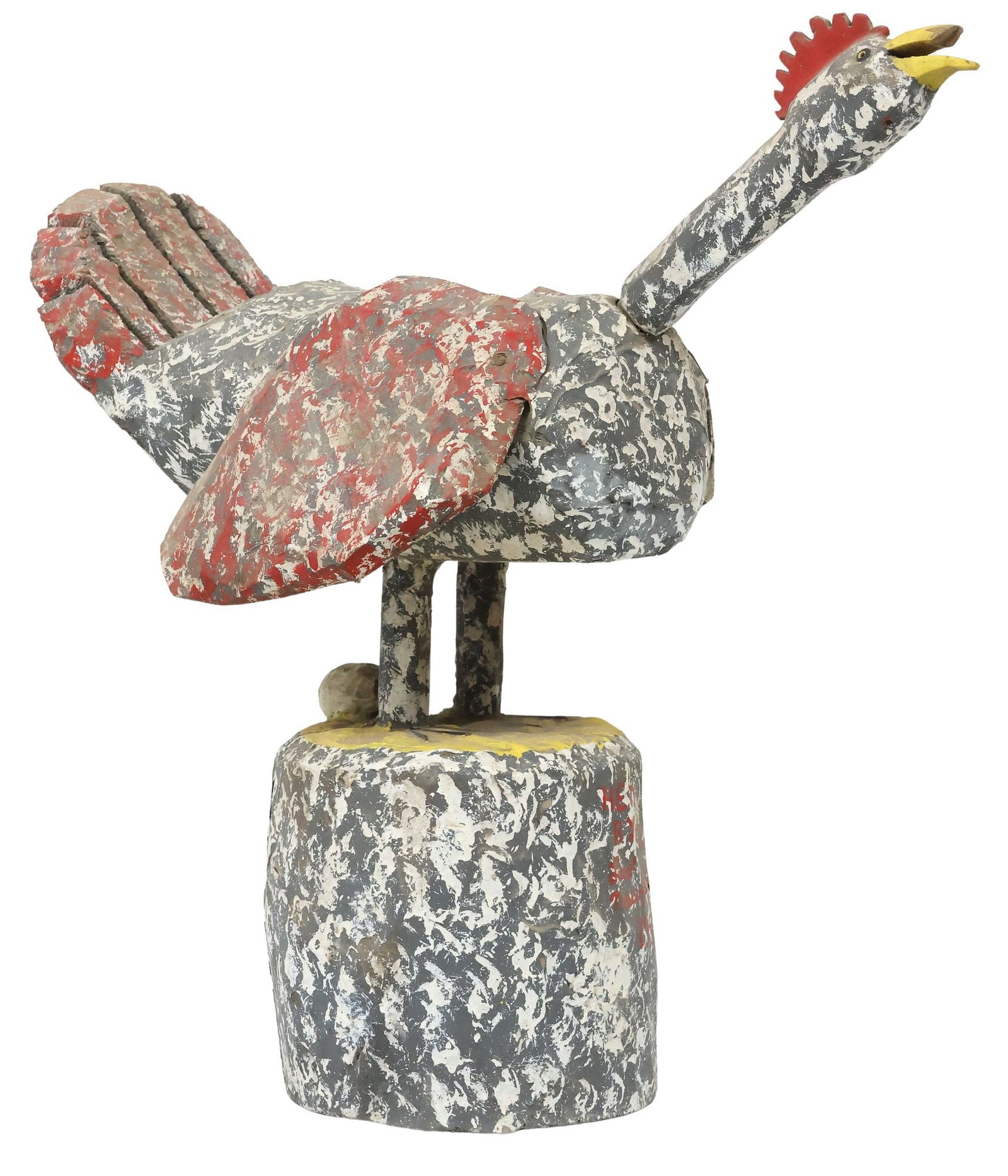 LEO NAUGLER (B.1956) NOVA SCOTIA FOLK ART CARVING HEN 23" (1 of 4)