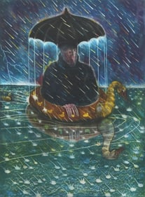 ALEJANDRO COLUNGA (B.1948) INTAGLIO PRINT 'MAGO DE LA LLUVIA'