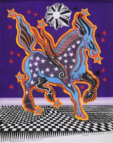 PEDRO FRIEDEBERG (MX, B.1936) EMBELLISHED PRINT, 'CONSTELACION EN OBSERVACION'