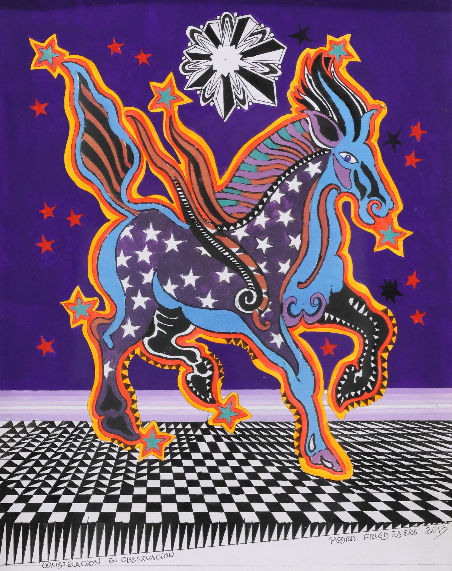 PEDRO FRIEDEBERG (MX, B.1936) EMBELLISHED PRINT, 'CONSTELACION EN OBSERVACION' (1 of 7)