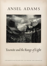 ANSEL ADAMS SIGNED & NUMBERED YOSEMITE VALLEY POSTER