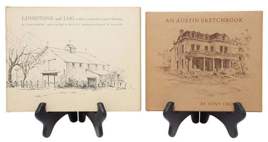 (2) SIGNED ENCINO PRESS BOOKS, 'AUSTIN SKETCHBOOK' & 'LIMESTONE AND LOG'