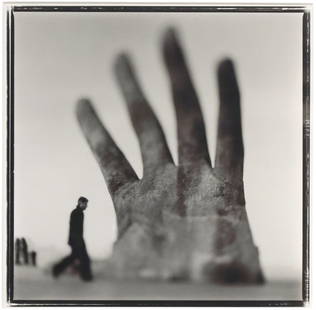 KEITH CARTER (B.1948) GELATIN SILVER PRINT 'GIANT' 1997: Framed gelatin silver print on paper, "Giant," c.1997, Keith Carter (American, b.1948), sight: approx 15.5"h, 15.5"w, overall: 27"h, 26"w, 8.25lbs **Provenance: From the estate of Connie Todd (Constan