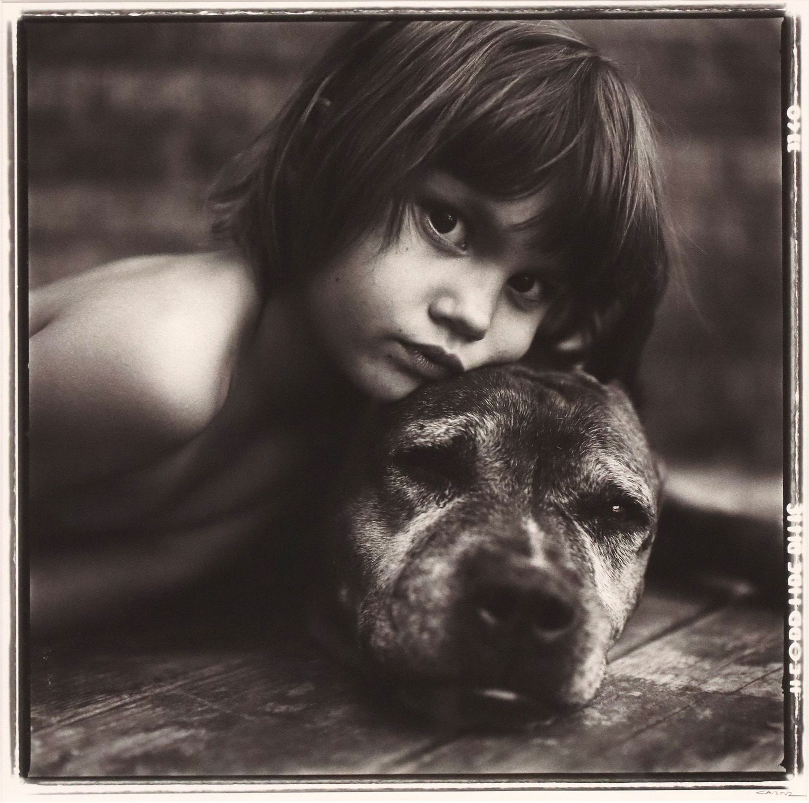 KEITH CARTER (B.1948) GELATIN SILVER PRINT 'JUNIOR' 1992: Framed gelatin silver print on paper, "Junior," c.1992, signed lower right Carter (Keith Carter, American, b.1948), sight: approx 15.5"h, 15.5"w, overall: 30"h, 27.5"w, 9