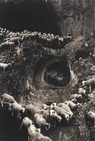 GEORGE KRAUSE (B.1937) GELATIN SILVER PRINT, 'SHEEP, PORTUGAL'