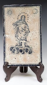 AZULEJO BLUE & WHITE ARCHITECTURAL TILE, LA VIRGEN DE APOCALIPSIS