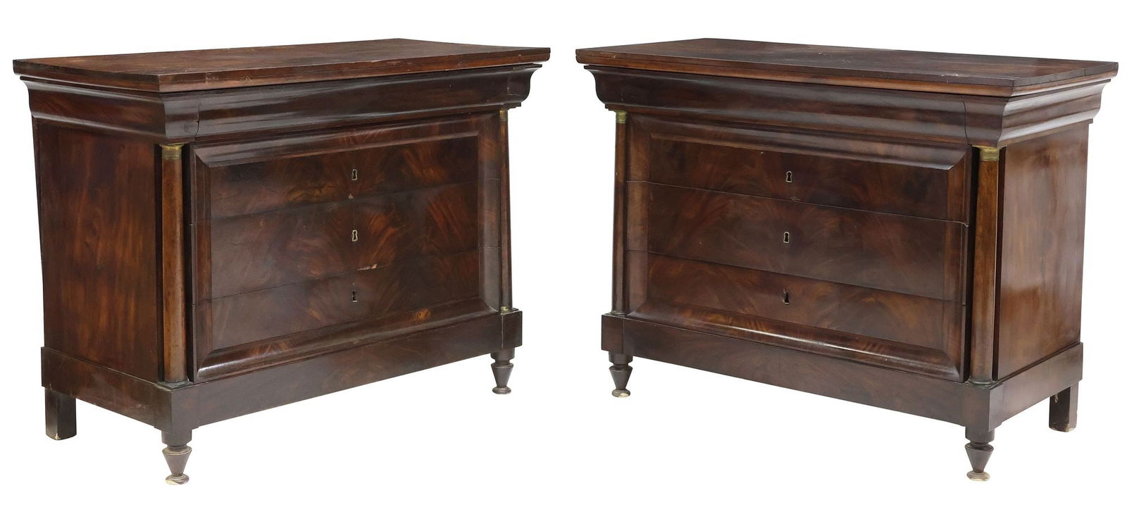 (2) SPANISH EMPIRE STYLE MAHOGANY COMMODES (1 of 5)
