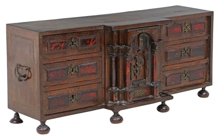 SPANISH INLAID PAPELARIA CABINET, 18TH C.