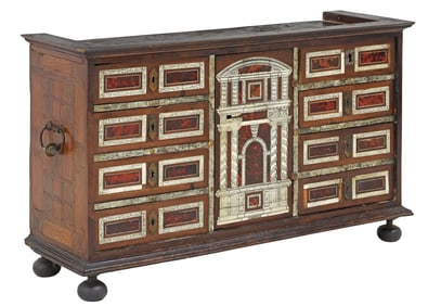 SPANISH INLAID PAPELARIA CABINET, 18TH C.