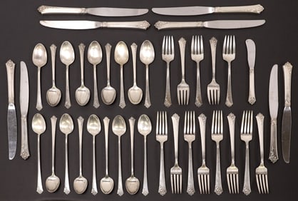 (40) ONEIDA HERITAGE STERLING 'DAMASK ROSE' FLATWARE SERVICE