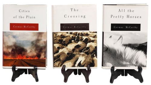 (3) BOOKS: 'ALL THE PRETTY HORSES' TRILOGY, ALL SIGNED, CORMAC McCARTHY