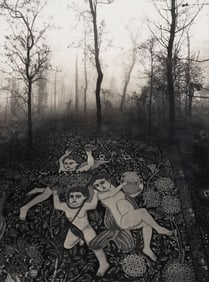 JERRY UELSMANN (1934-2022) FOREST CARPET PHOTOMONTAGE GELATIN PRINT