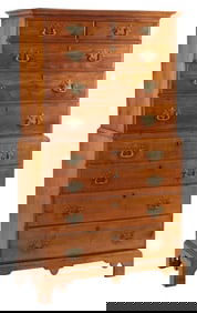 AMERICAN FEDERAL PERIOD TALLBOY/ CHEST-ON-CHEST