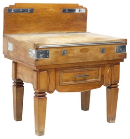 RUSTIC FRENCH BUTCHER'S BLOCK TABLE