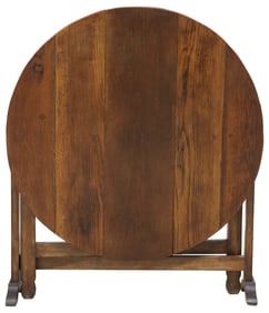 FRENCH PROVINCIAL OAK TILT-TOP WINE TABLE