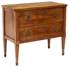 FRENCH NEOCLASSICAL WALNUT TWO-DRAWER COMMODE
