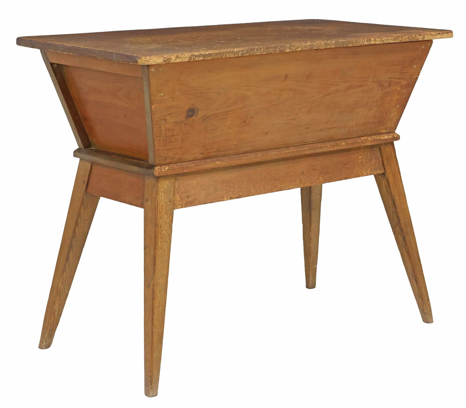 RUSTIC AMERICAN CARVED PINE DOUGH BOX ON STAND (1 of 5)