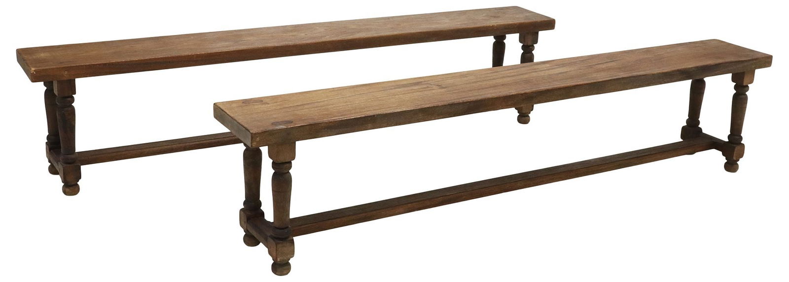 (2) RUSTIC ITALIAN OAK LONG SEAT BENCHES, 86.25"L (1 of 4)