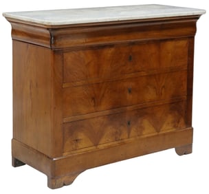 FRENCH LOUIS PHILIPPE PERIOD MARBLE-TOP COMMODE