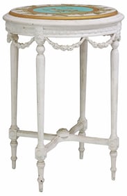 FRENCH LOUIS XVI STYLE PAINTED GUERIDON WITH ZEUS AT OLYMPIA