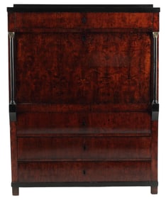 BIEDERMEIER PARCEL-EBONIZED FALL-FRONT SECRETAIRE