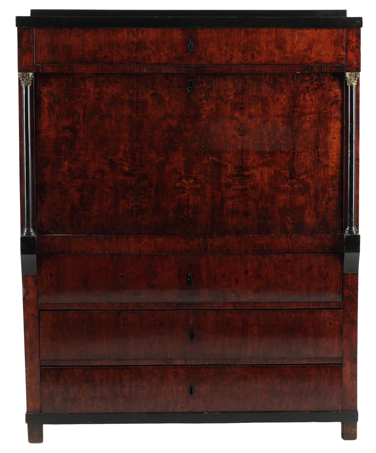 BIEDERMEIER PARCEL-EBONIZED FALL-FRONT SECRETAIRE (1 of 6)