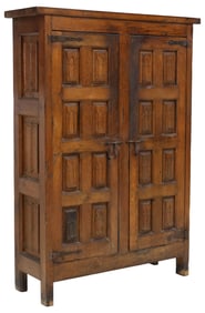 SPANISH BAROQUE STYLE OAK TWO-DOOR CUPBOARD