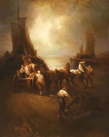 GRIGORY ROSHIN (B.1956) FIGURES ON THE SHORE 30" X 24"