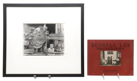 (2) RUSSELL LEE (1903-1986) SIGNED GREAT DEPRESSION PHOTOGRAPH & BOOK