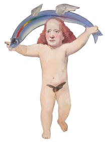 LARGE DOUG WHITFIELD (B.1945) CONTEMPORARY CARVED & HAND-PAINTED WALL SCULPTURE