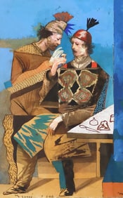 MIGUEL CONDE (B.1939) WATERCOLOR & GOUACHE PAINTING