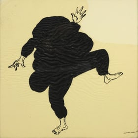 CHRISTOPHER SCHADE (20TH C.) INK DRAWING 'HANDS WAVING, FEET DANCING'