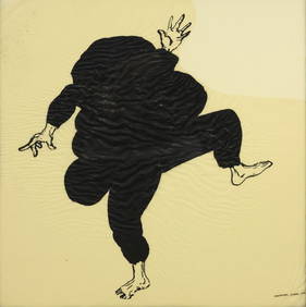 CHRISTOPHER SCHADE (20TH C.) INK DRAWING 'HANDS WAVING, FEET DANCING' (1 of 4)