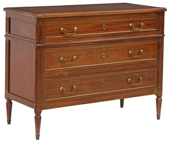 FRENCH LOUIS XVI STYLE MAHOGANY COMMODE