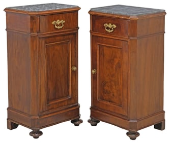 (2) ITALIAN MARBLE-TOP  NIGHTSTANDS, 19TH C.