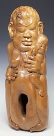 PARWATA SIMAN (20THC.) BALINESE SCULPTURE OF MOTHER & CHILD