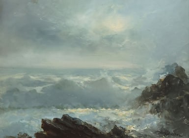 CHARLES HENRY HARMON (1859-1936) CALIFORNIA COAST SEASCAPE, 18" X 24"