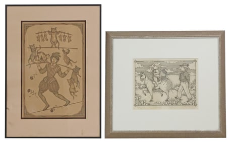 (2) JULIE SPEED (B.1951) TEXAS LITHOGRAPHS CATS & ARMADILLO