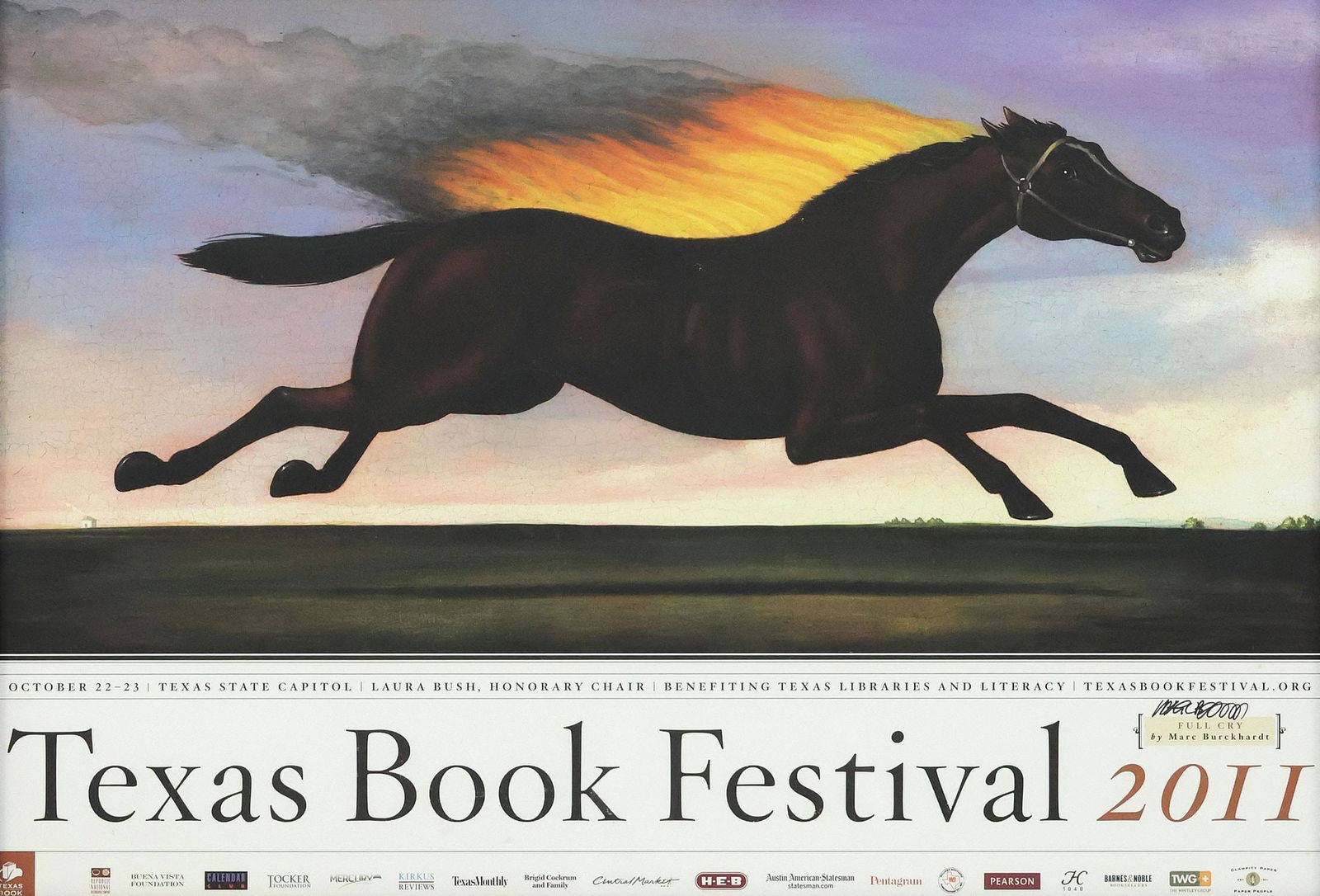 MARC BURCKHARDT SIGNED TEXAS BOOK FESTIVAL 2011 POSTER (1 of 4)