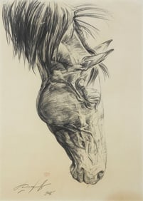 SIGNED STUDY OF A HORSE'S HEAD
